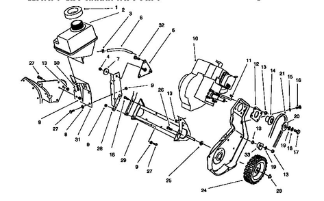 Engine And Frame Assembly - Recoil Diagram and Parts List for 320 28222-8900001 & UP Lawn Boy Snow Blower